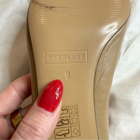 Everlane The Day Heel Light Taupe Size 9 Block Heel Ballet Inspired NEW w/o Box - Picture 4 of 5
